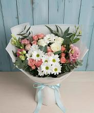 Букет цветов из:  Розы, Лизиантусы и Хризантемы в Нижнее Хорошово