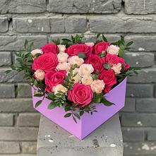 Цветочная композиция из Розы в коробке в Нижнее Хорошово