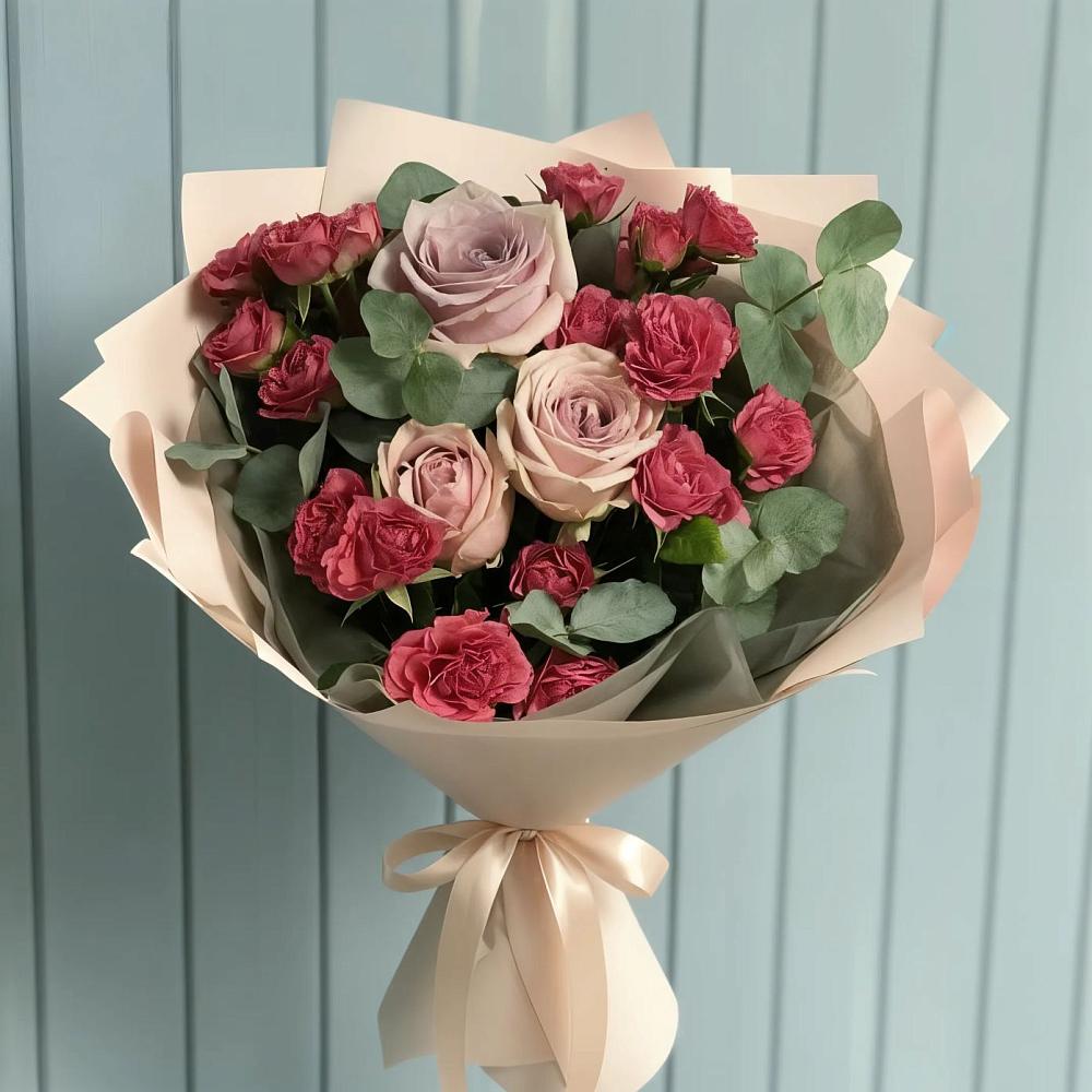 Букет цветов из: Гвоздики и Розы в Нижнее Хорошово