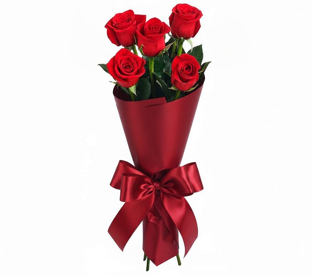 Букет 5 Красных роз Эдлесс Лав в Нижнее Хорошово