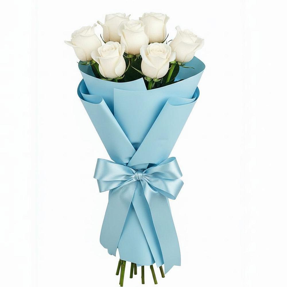 Букет 7 белых роз Проуд в Нижнее Хорошово