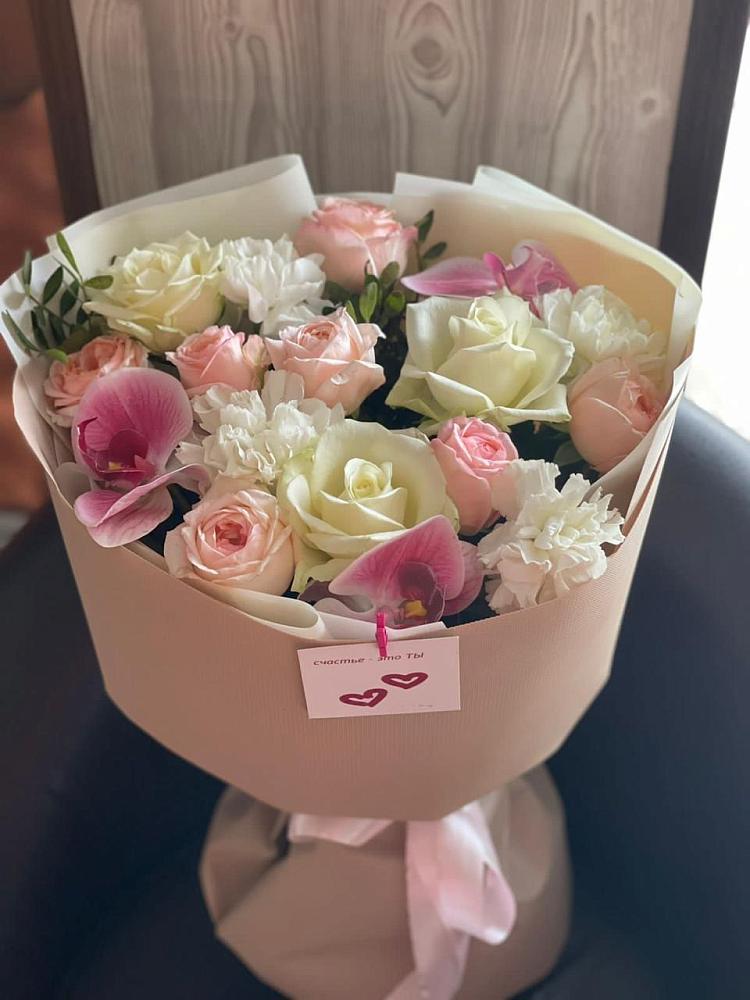 Букет цветов из: Орхидеи, Розы и Гвоздики в Нижнее Хорошово