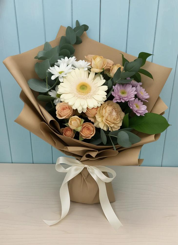 Букет цветов из: Герберы и Хризантемы в Нижнее Хорошово