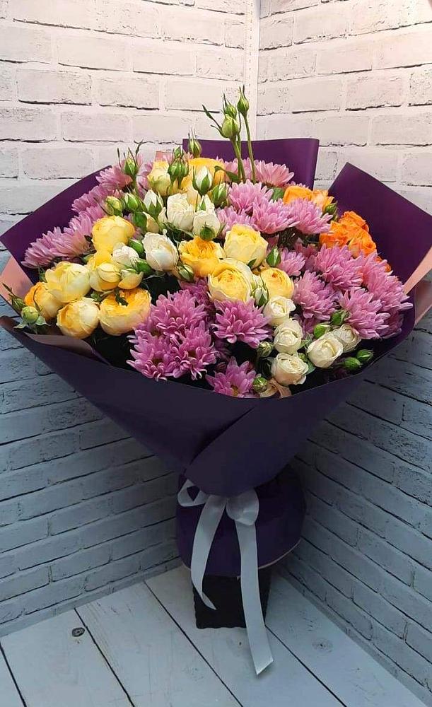 Букет цветов из: Хризантемы и Розы в Нижнее Хорошово