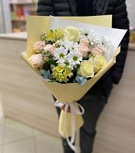 Букет цветов из:  Альстромерии, Розы и Хризантемы в Нижнее Хорошово
