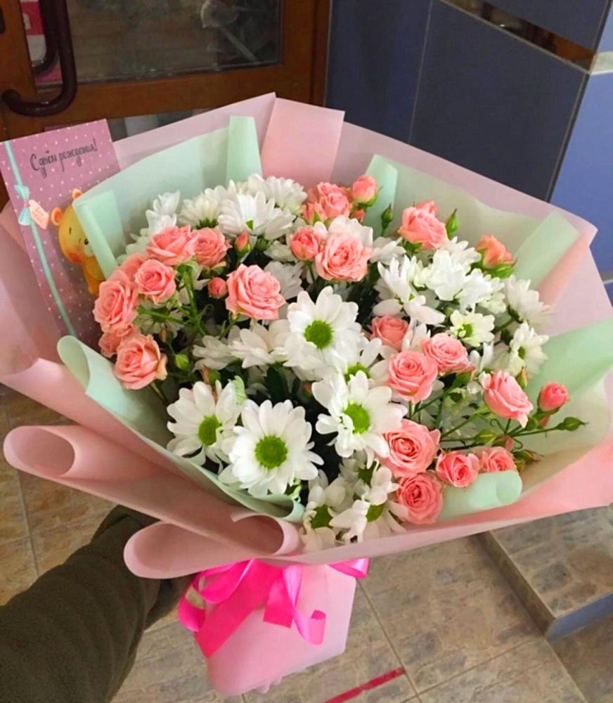 Букет цветов из: Розы и Хризантемы в Нижнее Хорошово