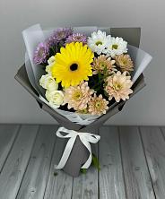 Букет цветов из:  Розы, Герберы и Хризантемы в Нижнее Хорошово