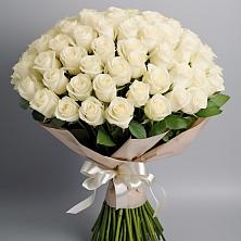 Букет 101 беля роза Белоснежка в Нижнее Хорошово