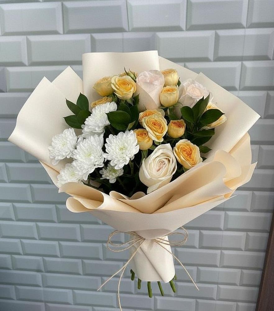 Букет цветов из: Розы и Хризантемы в Нижнее Хорошово