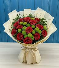 Букет цветов из:  Розы и Хризантемы в Нижнее Хорошово