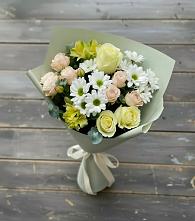 Букет цветов из:  Альстромерии, Розы и Хризантемы в Нижнее Хорошово