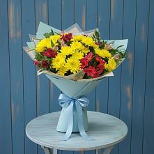 Букет цветов из:  Альстромерии и Хризантемы в Нижнее Хорошово