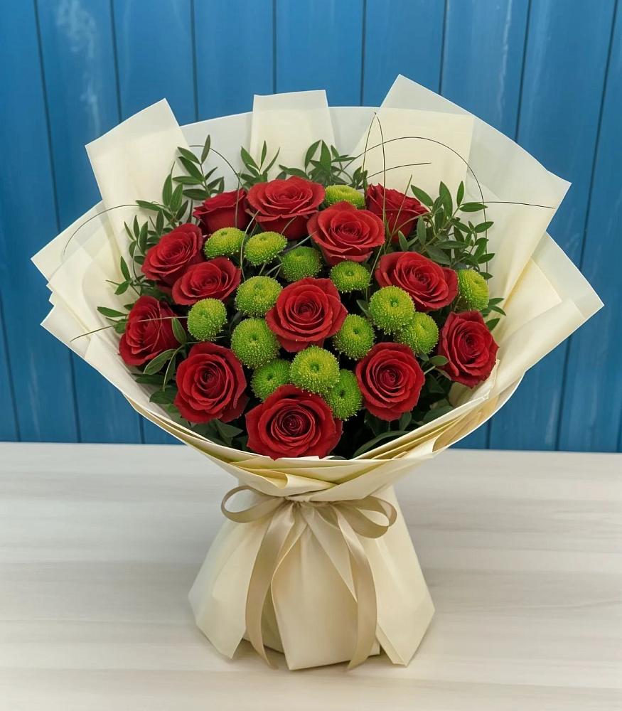 Букет цветов из: Розы и Хризантемы в Нижнее Хорошово